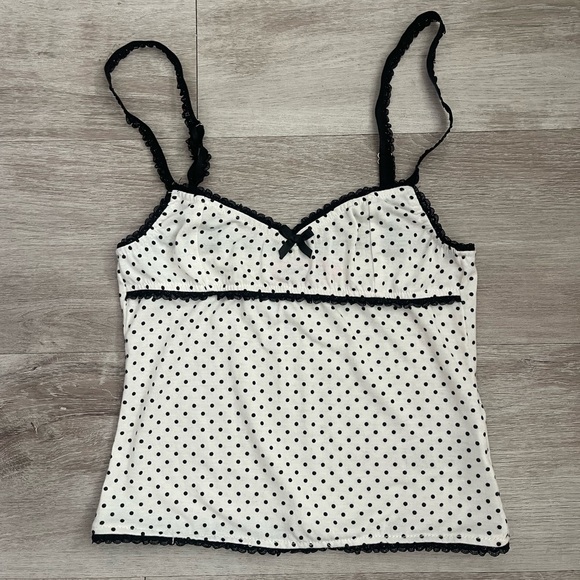 Edikted Tops - Edikted Black and White Polka Dot Top